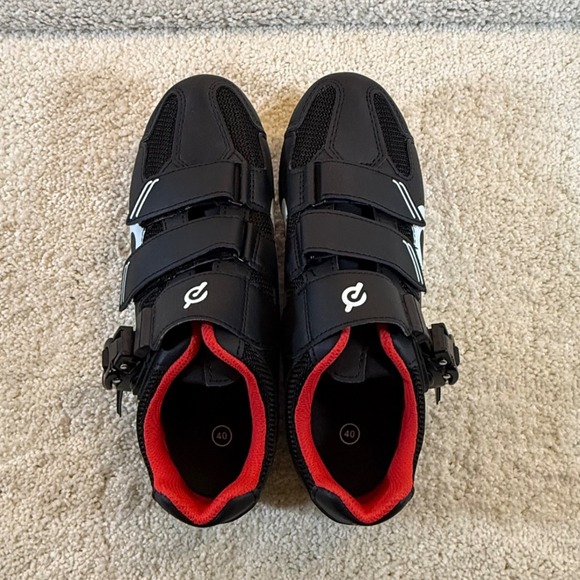 Peloton Indoor Cycling Shoes Cleats Black Red Fitness Spin SZ EU40 Men 7/Women 9 - Picture 1 of 6